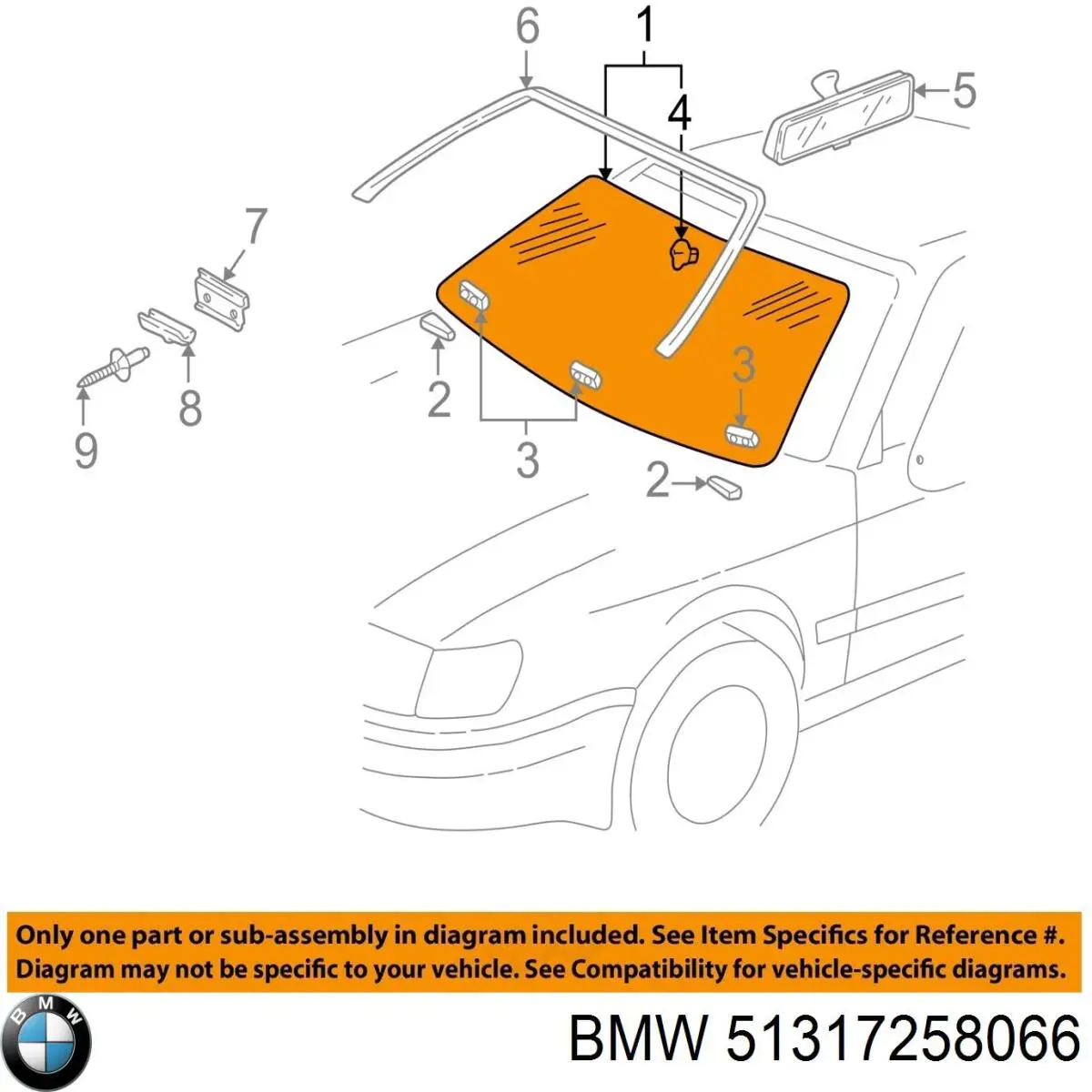 Купить 51317258066 BMW Ветровое стекло