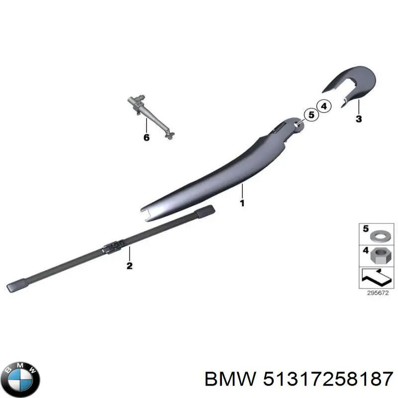 Молдинг лобового стекла левый 51317258187 BMW