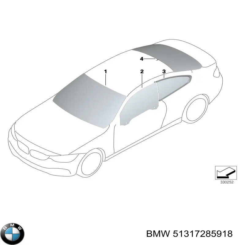 51317285918 BMW vidro de porta-malas de 3ª/5ª porta traseira (de tampa de alcapão)