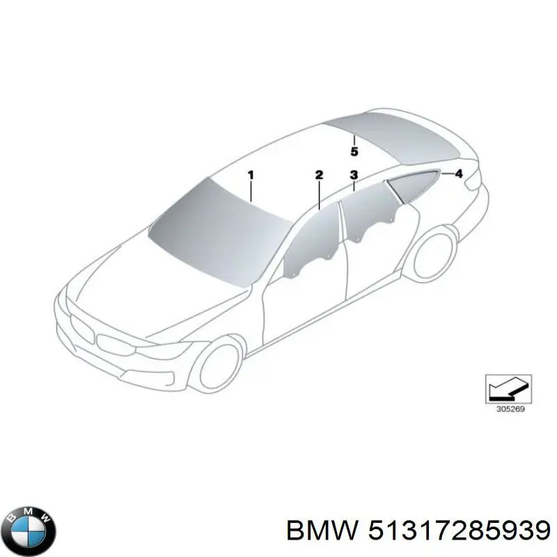 Лобовое стекло на BMW 3 GRAN TURISMO 