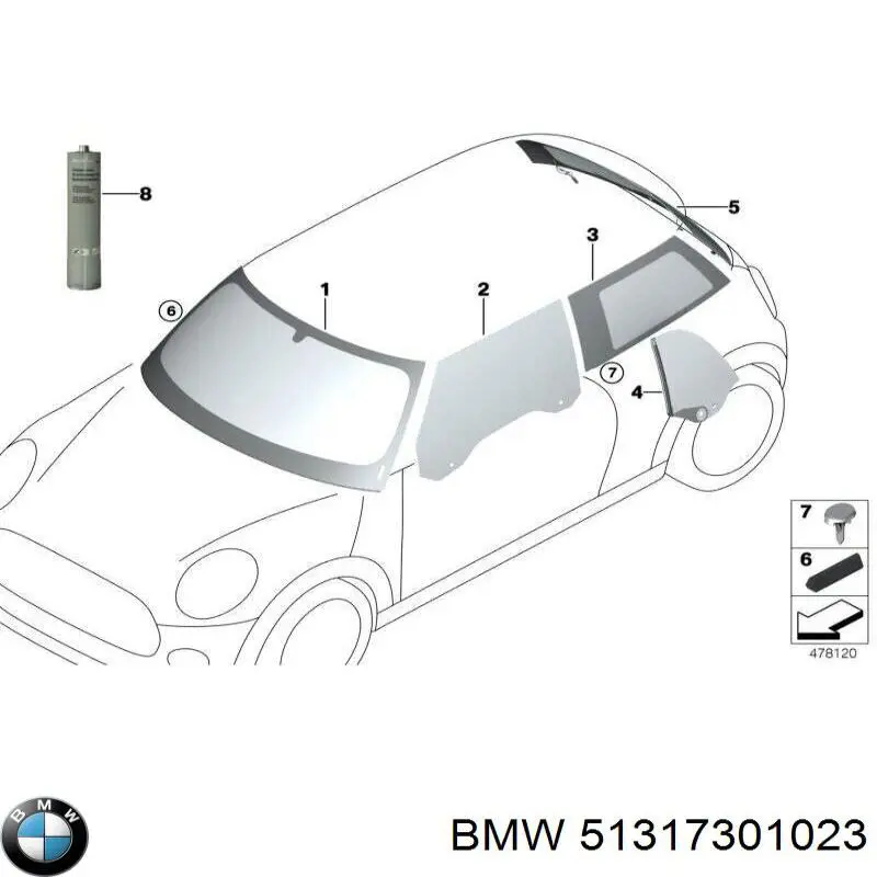 Стекло лобовое BMW 51317443873 цена, от 365.35 USD