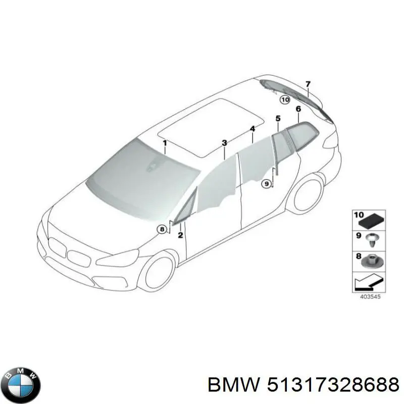 Лобовое стекло на BMW 2 F46