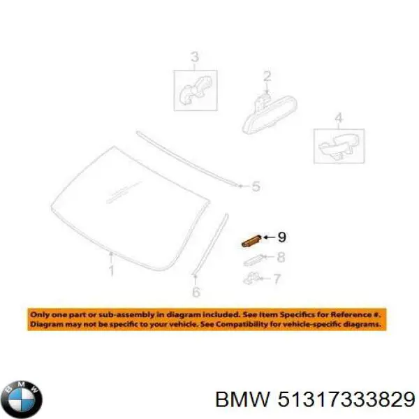 Скло лобове 51317333829 BMW