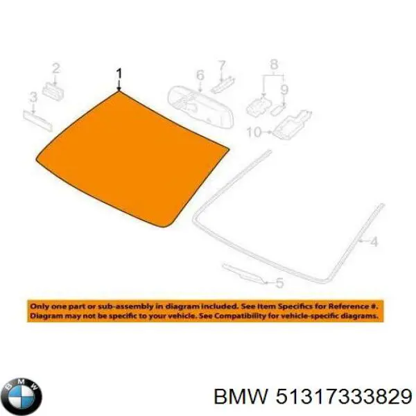 Стекло лобовое BMW 51317333829 цена, от 454.37 USD
