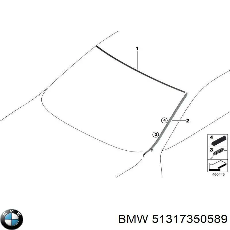 Молдинг лобового стекла 51317350589 BMW