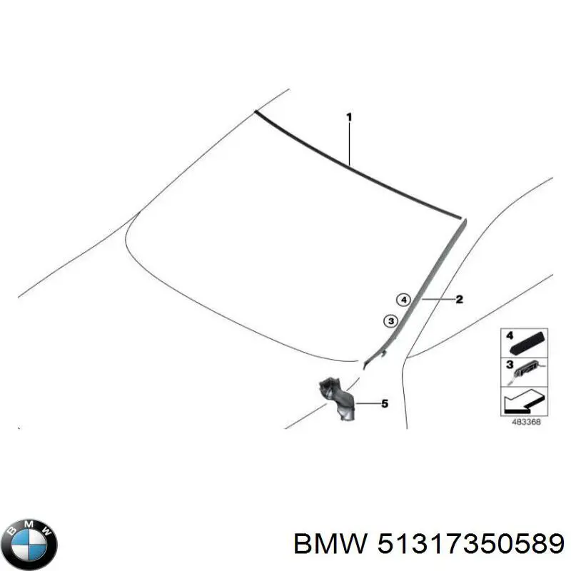 Moldura de pára-brisas para BMW X1  F48