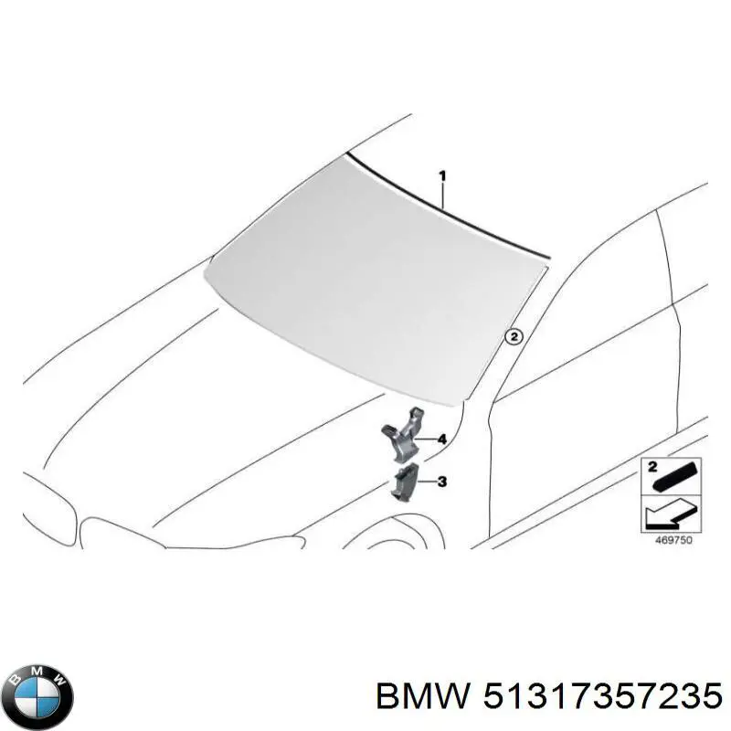 Молдинг лобового стекла верхний на BMW 7 (G11, G12) купить.