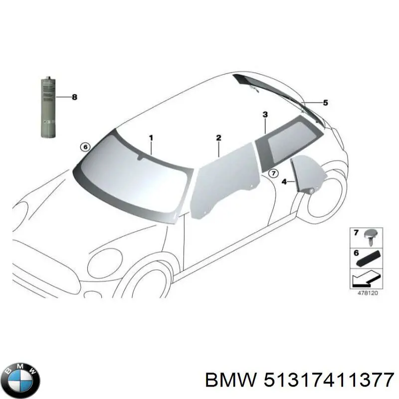 51317411377 BMW Автостекло