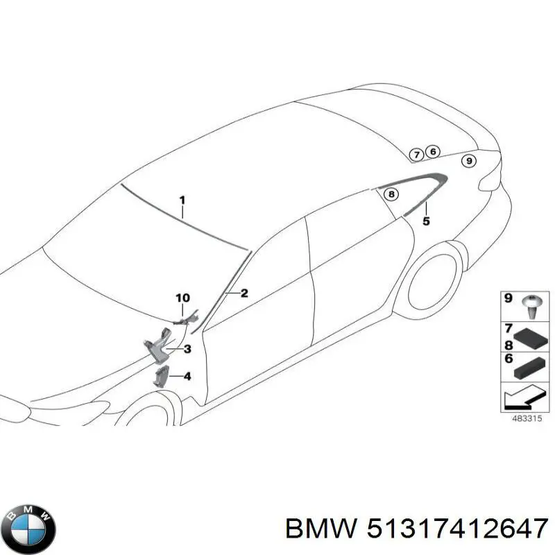 51317412647 BMW Автостекло