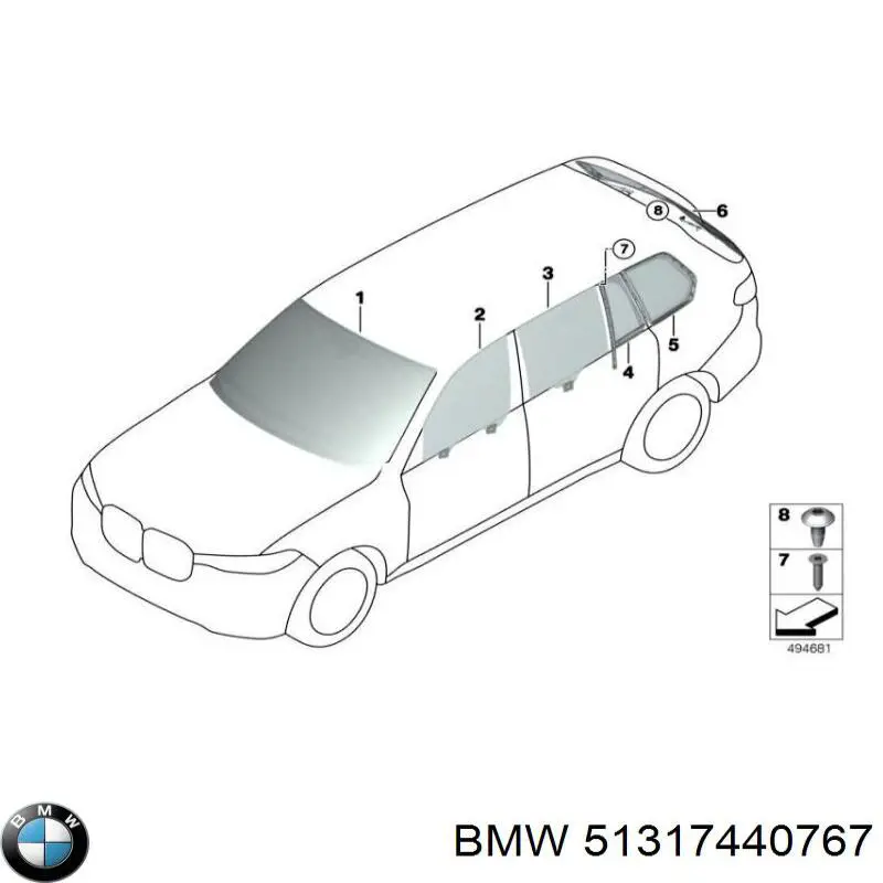 Лобовое стекло на BMW X5 G05, F95