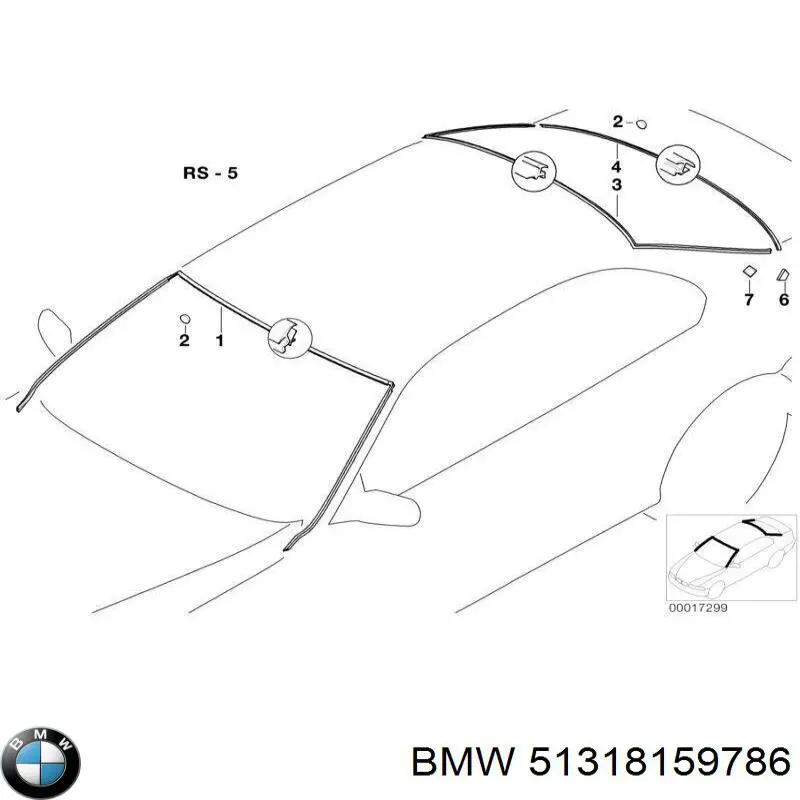 Молдинг стекла заднего нижний BMW 51318159786 цена, от 3121.84 UAH