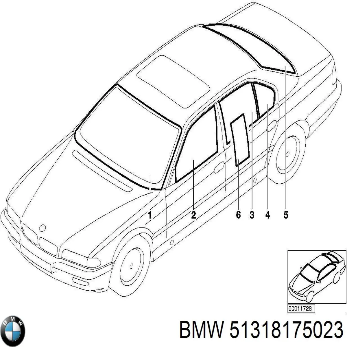 Лобовое стекло 51318125876 BMW