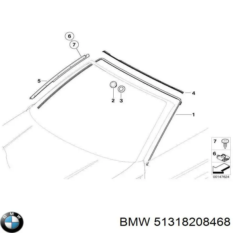 Молдинг стекла заднего верхний GS0061P122X Icor