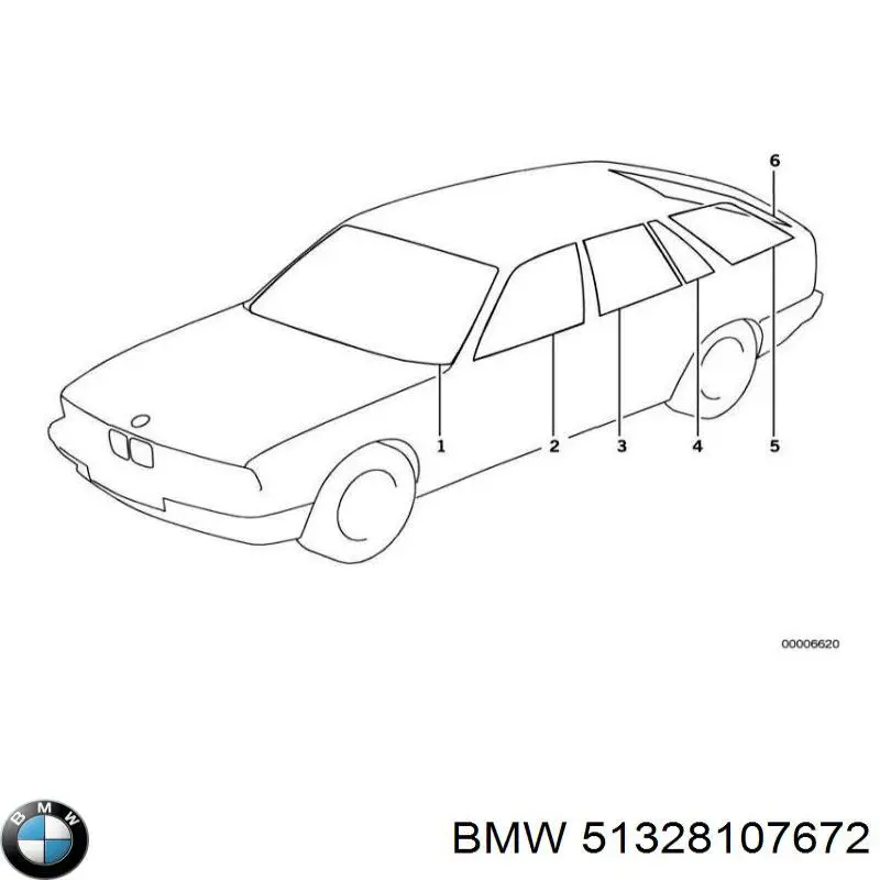 Купить 51328107672 BMW Стекло двери передней правой