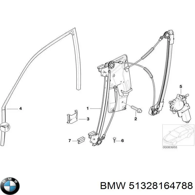 51328164788 BMW пистон (клип крепления подкрылка переднего крыла)
