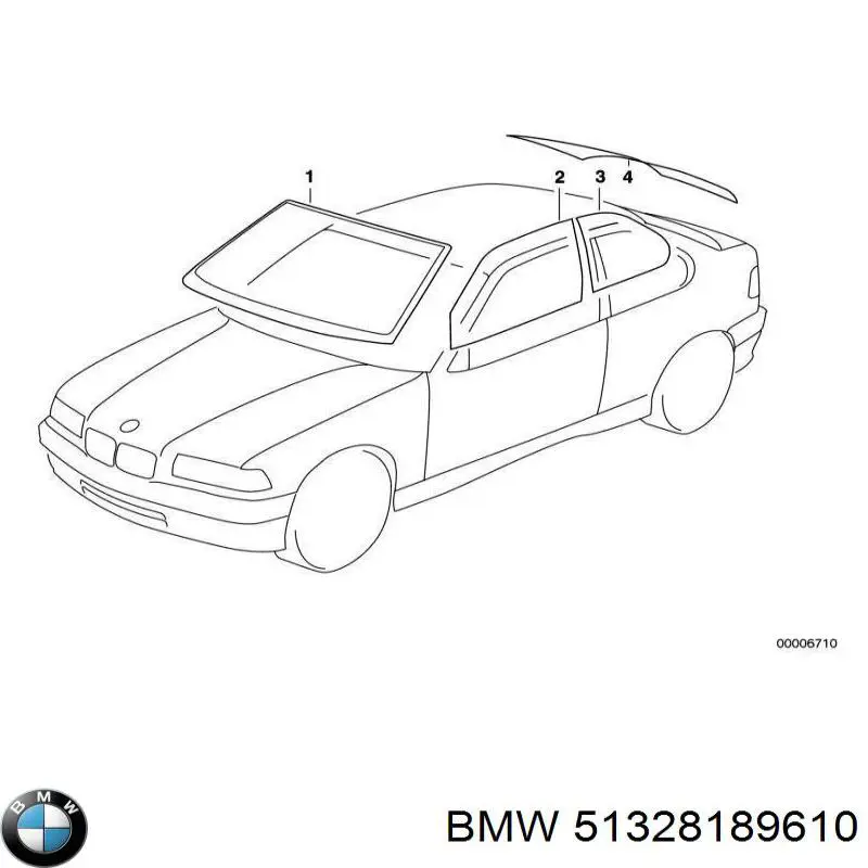 Стекло двери передней правой на BMW 3 (E36) купить.