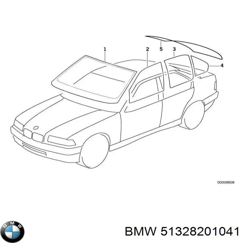 51328201041 BMW стекло двери передней левой