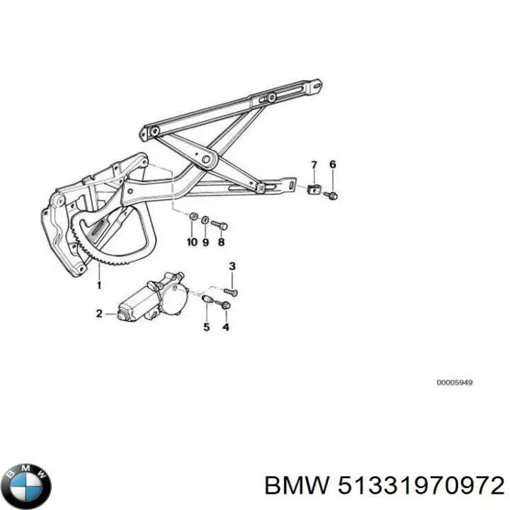 Механизм стеклоподъемника двери передней правой на BMW 8 (E31) купить.