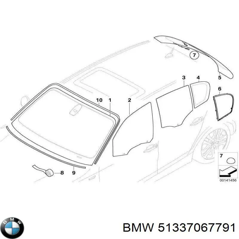 Окно (передней двери) двери BMW 51337067791 цена, от 30.08 USD