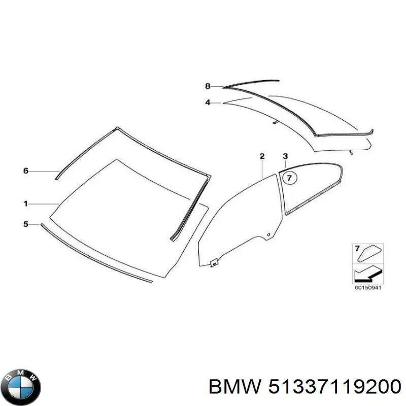 Стекло пассажирской двери BMW 51337119200 цена, от 63.35 USD