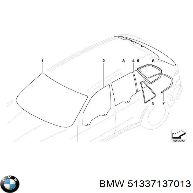 51337137013 BMW vidro da porta dianteira esquerda