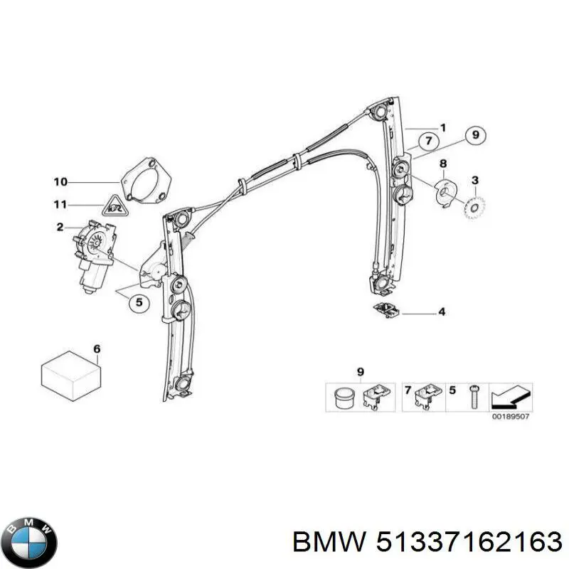 Механизм стеклоподъемника двери передней левой 51337162163 BMW