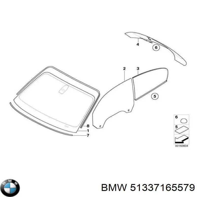 Стекло двери передней левой 51337165579 BMW