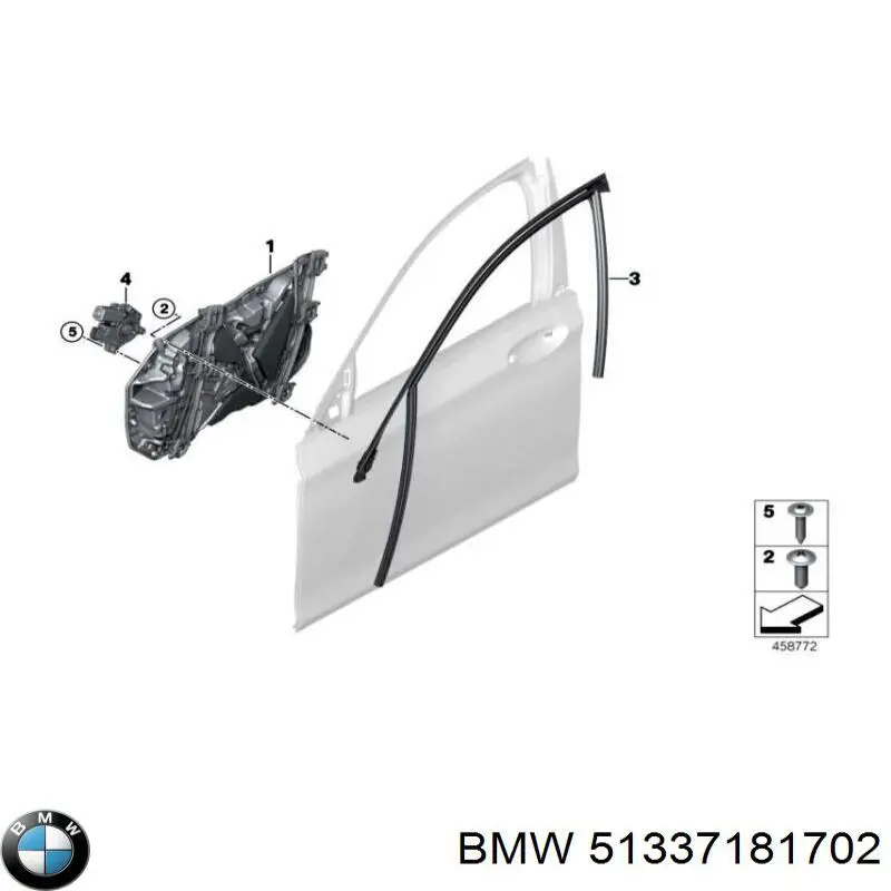 7455082 BMW Мотор стеклоподъемника двери передней, левой