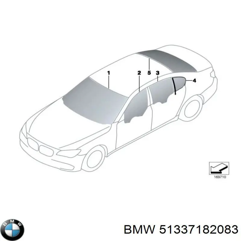 Vidro da porta dianteira esquerda para BMW 7 (F01, F02, F03, F04)
