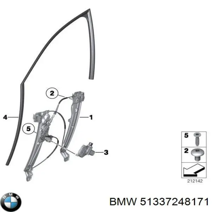 Motor de acionamento de vidro da porta dianteira esquerda para BMW 5 (F10)
