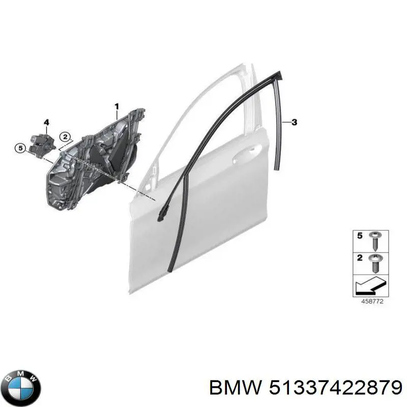 Механизм стеклоподъемника водительской двери BMW 51337422879 цена, от 50.79 USD