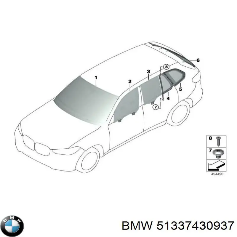 Стекло двери передней левой на BMW X5 (G05, F95) купить.