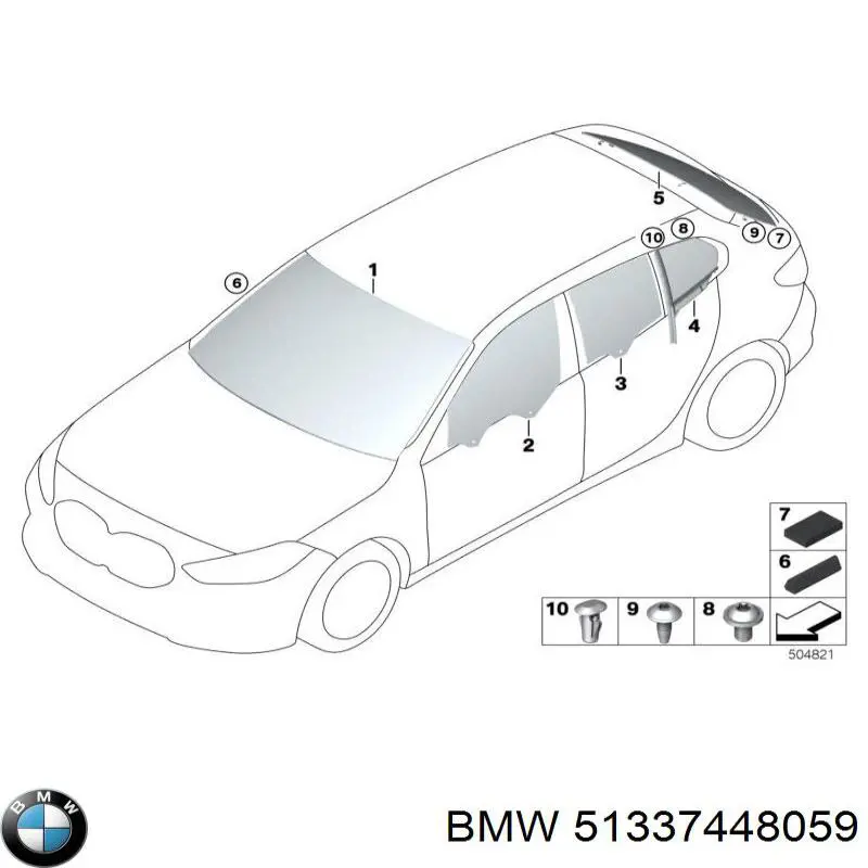51337448059 BMW стекло двери передней левой