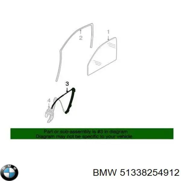 Механизм стеклоподъемника двери передней правой BMW 51338254912