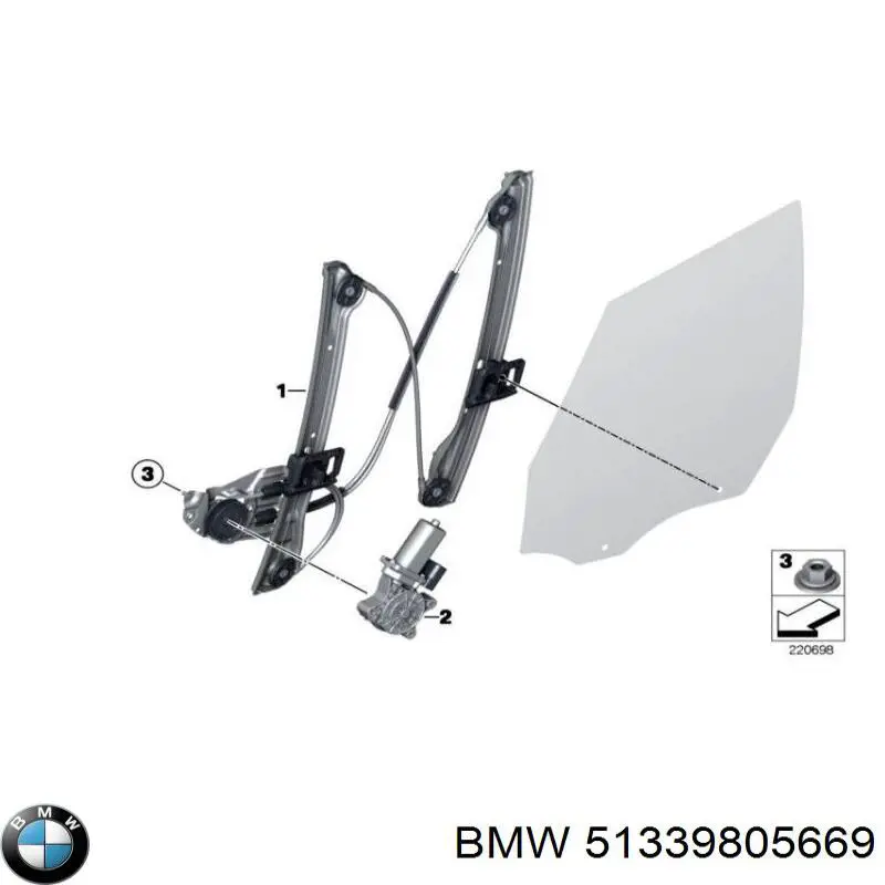 51339805669 BMW Механизм стеклоподъемника передней левой двери