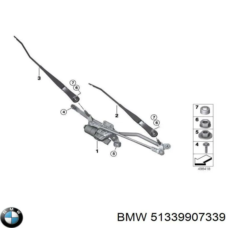 Гайка крепления приемной трубы глушителя (штанов) 51339907339 BMW