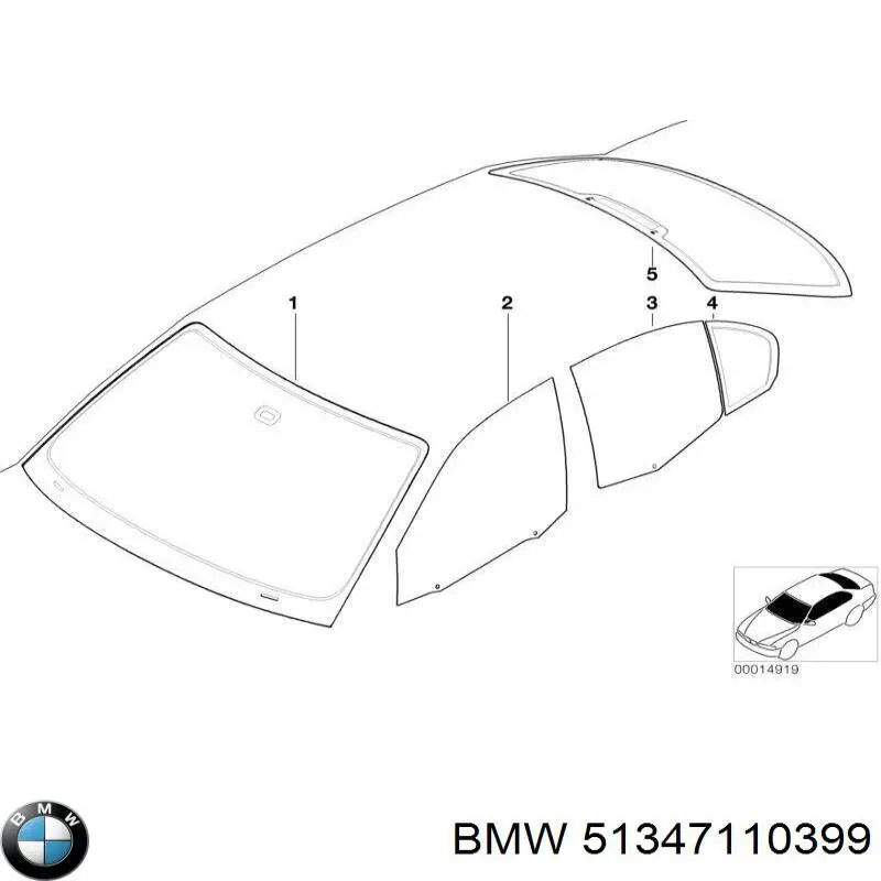51347110399 BMW стекло-форточка двери задней левой