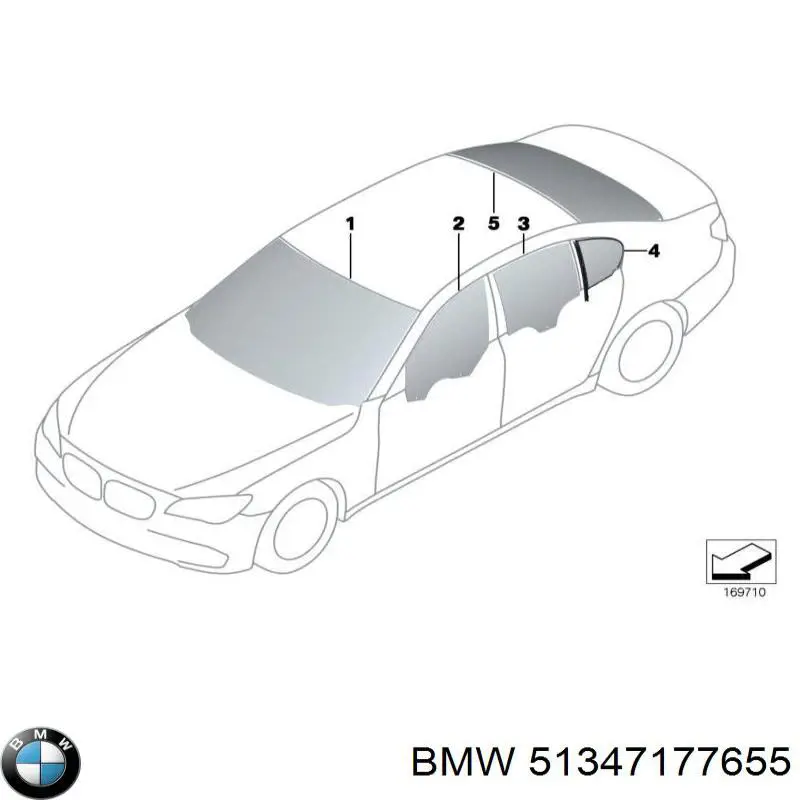 51347177655 BMW Стекло-форточка двери, задней, левой