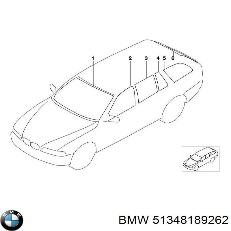 51348189262 BMW Стекло угловое двери задней