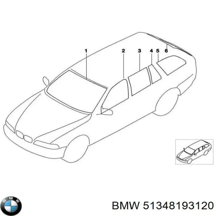 51348193120 BMW стекло-форточка двери задней правой