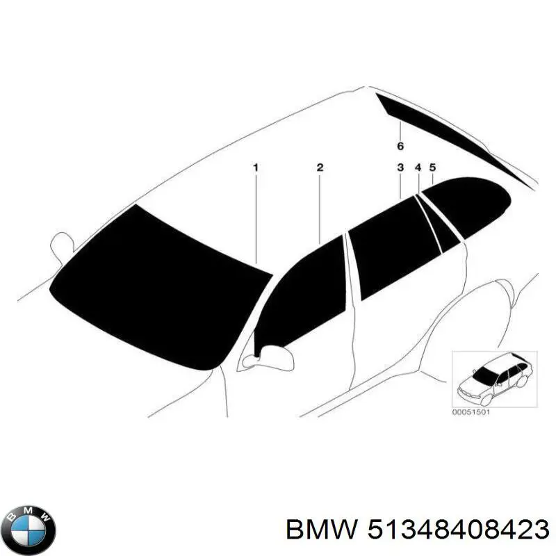 Стекло-форточка двери задней левой 51348249929 BMW