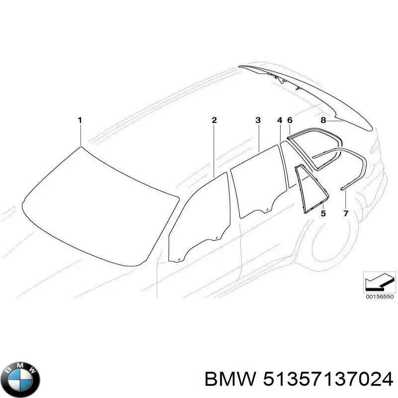 Стекло двери задней правой на BMW X5 (E70) купить.