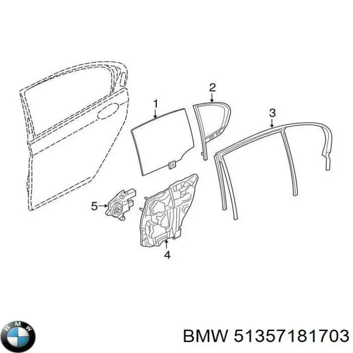 7455083 BMW Мотор стеклоподъемника двери задней, левой