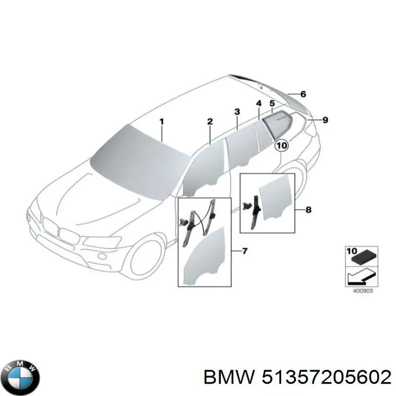 51357205602 BMW Уголок задней правой двери