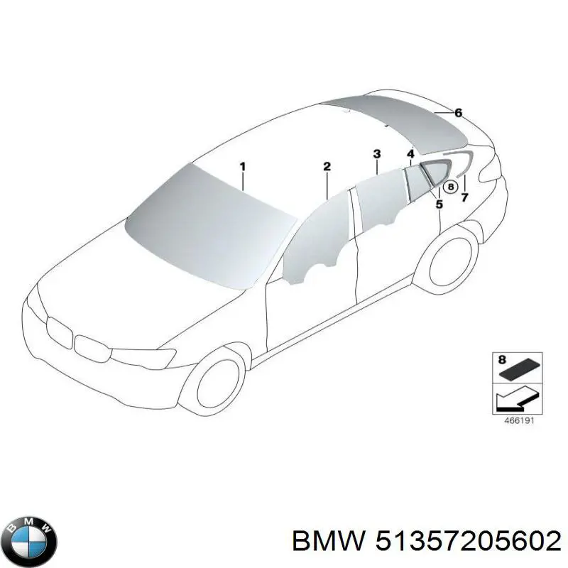 Купить 51357205602 BMW Задняя форточка правая