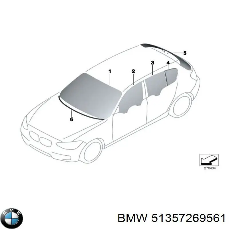 51357269561 BMW Стекло-форточка двери, задней, левой