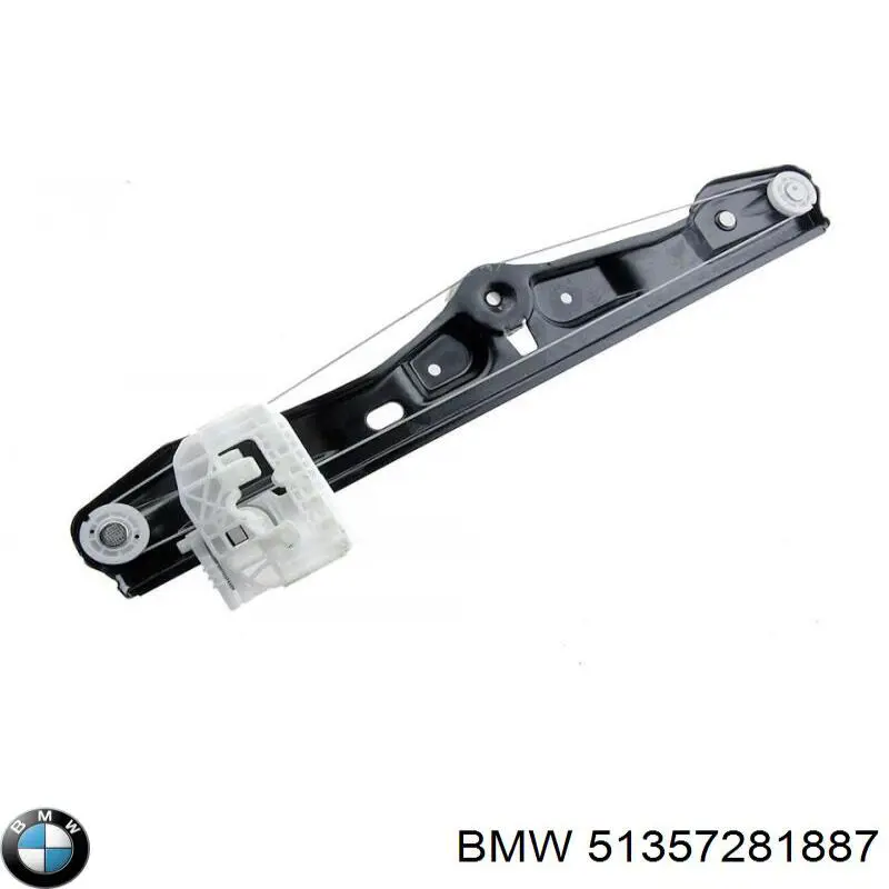 51357281887 BMW mecanismo de acionamento de vidro da porta traseira esquerda
