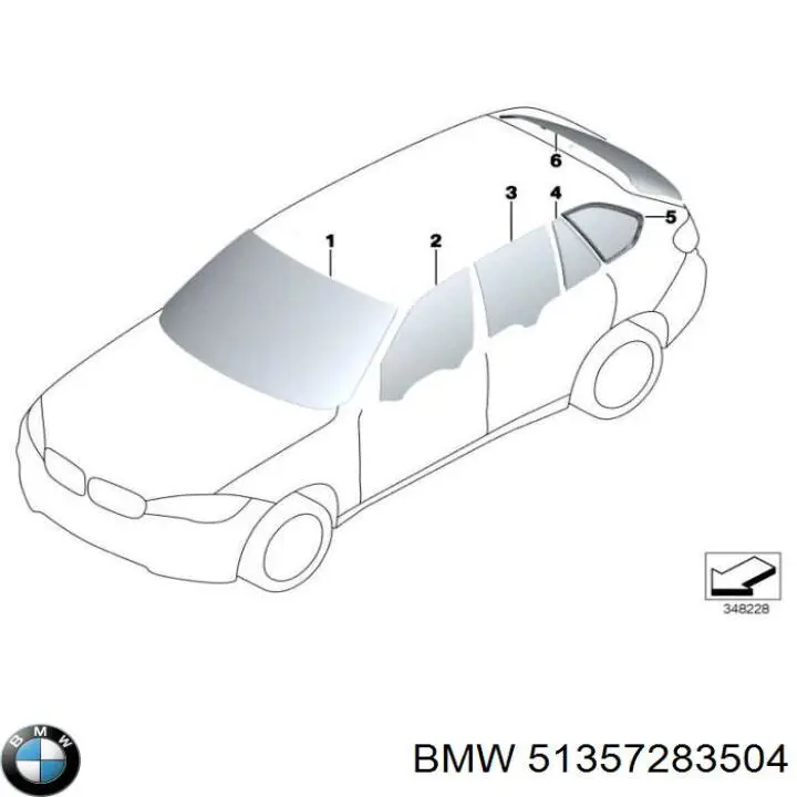 51357470626 BMW Стекло задней правой двери