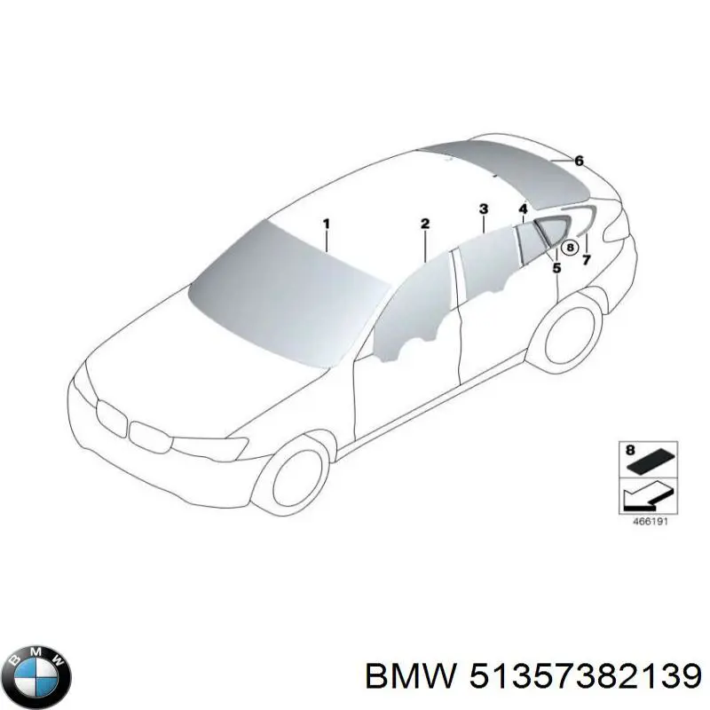 Купить 51357382139 BMW Стекло двери задней левой