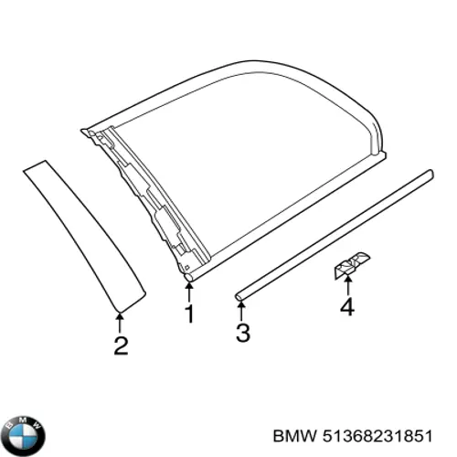 Стекло багажника, левое BMW 51368231851 цена, от 19.00 USD